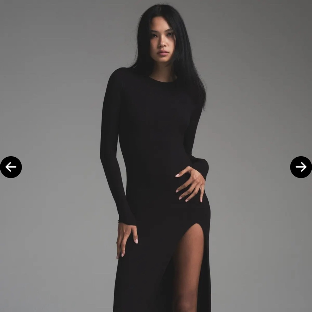 SKIMS Soft Lounge Long Sleeve Slit Dress NWT